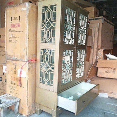 Vintage 1650-76BT : Kệ Trang Trí Cánh Kính + Đèn Led